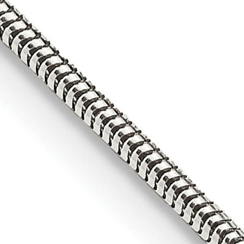 1.5mm Sterling Silver Solid Classic Round Snake Chain Necklace, 22 In